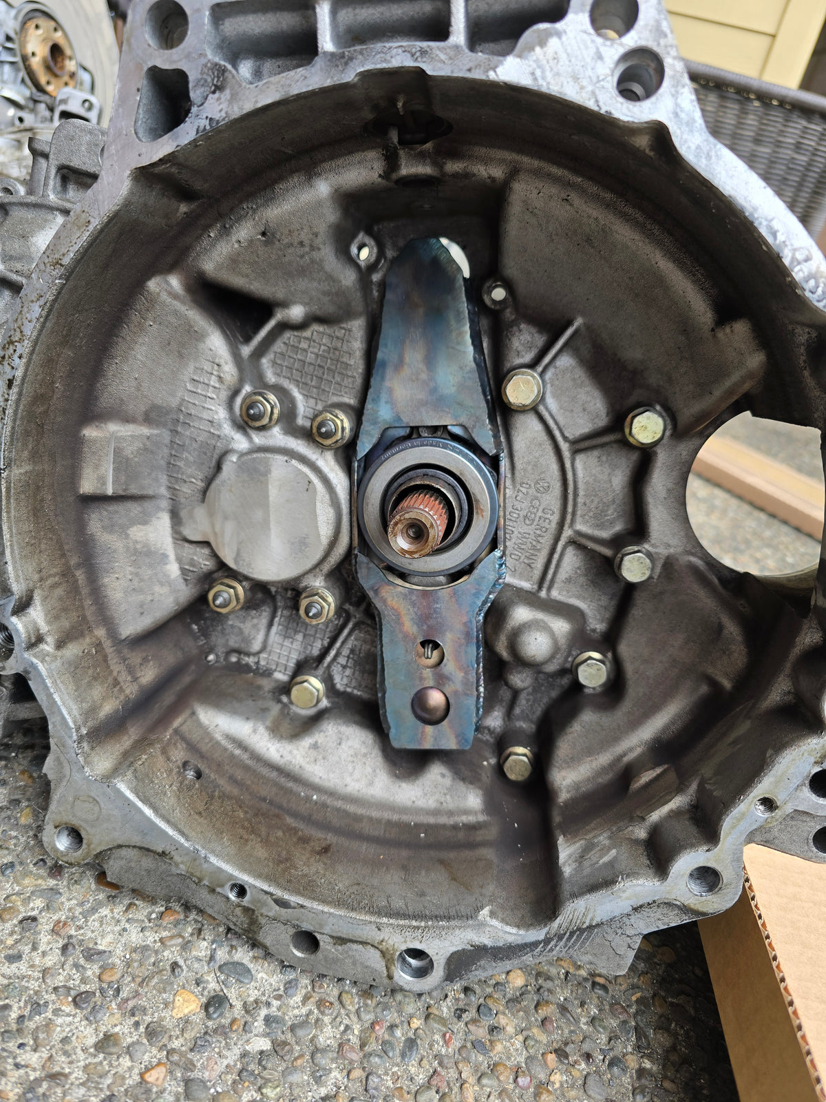 VW 02J Clutch Fork Stabilizing Weld Plates